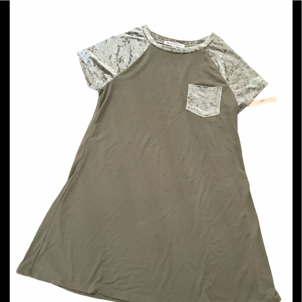 NWT Wallflower Green Tunic Crushed Velvet Large